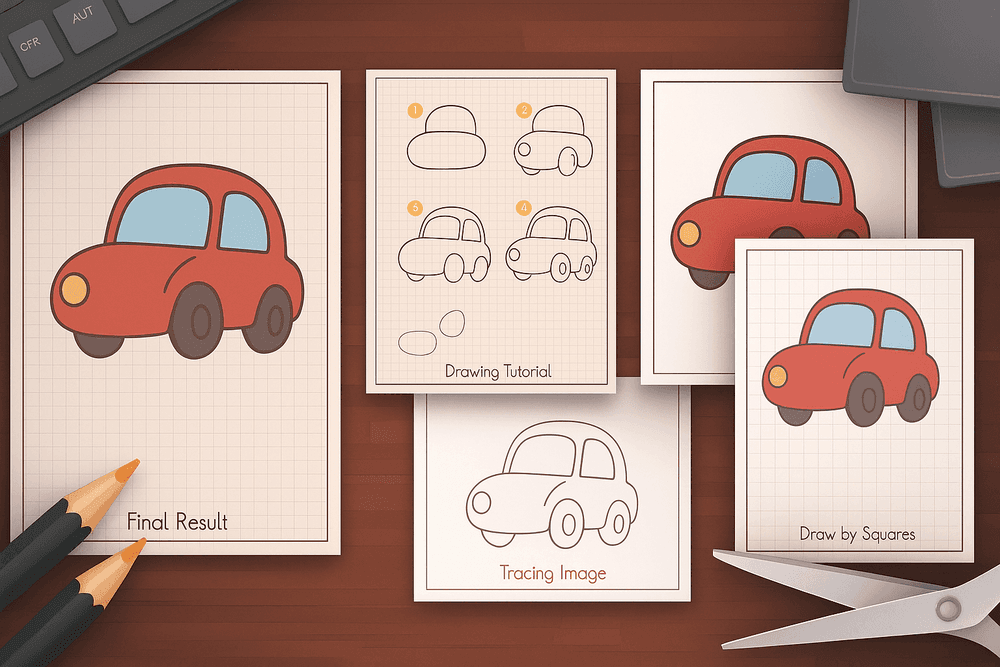 Jak narysować auto – pięć sposobów na narysowanie samochodu