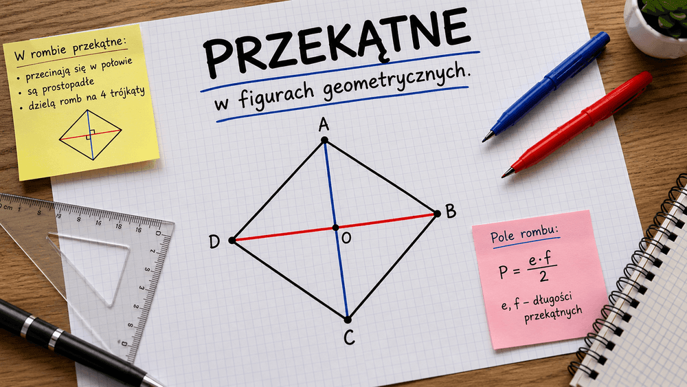 grafika ilustrujaca przekątne w czworoboku 